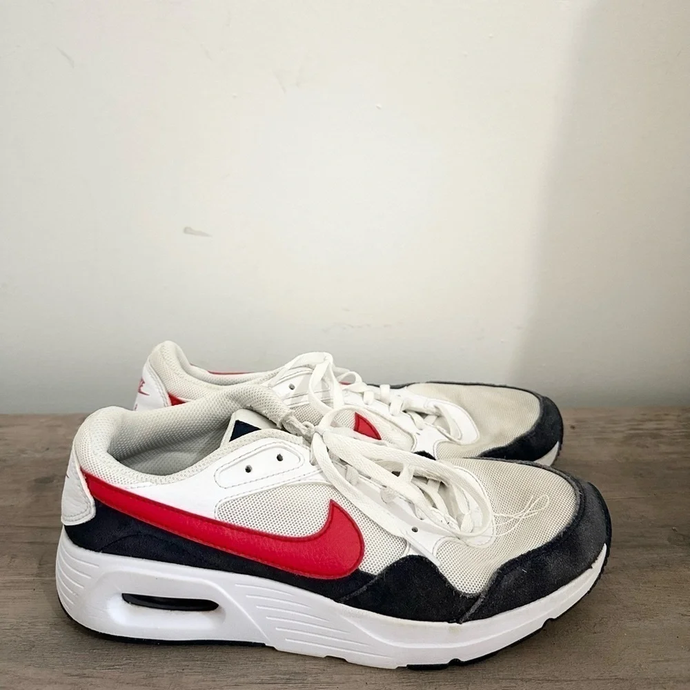 Nike Air Max SC CW4555-103 White/University Red/ Obsidian Sneakers Size 7Y